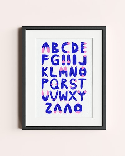Swedish Titty Alphabet Print, 3 colors