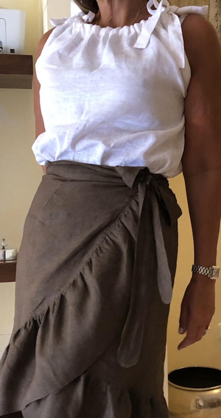 Linen skirt brown
