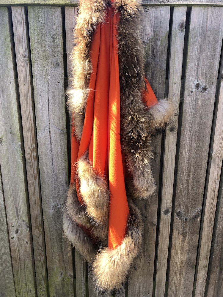 Fur shawl orange