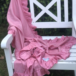 Silk frilled woven cashmere shawl pink
