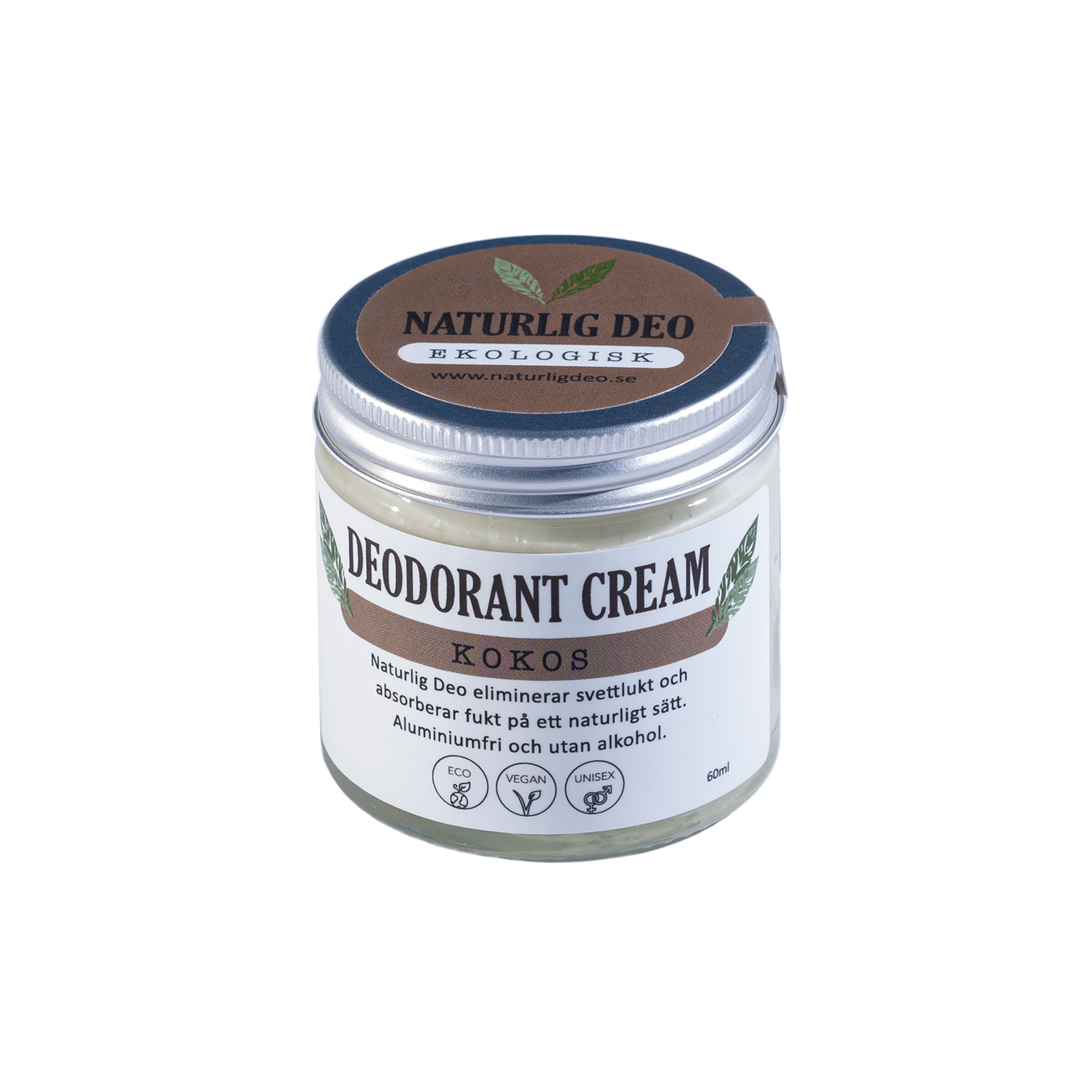 Naturlig Deo - ekologisk deodorant cream 60ml - kokos