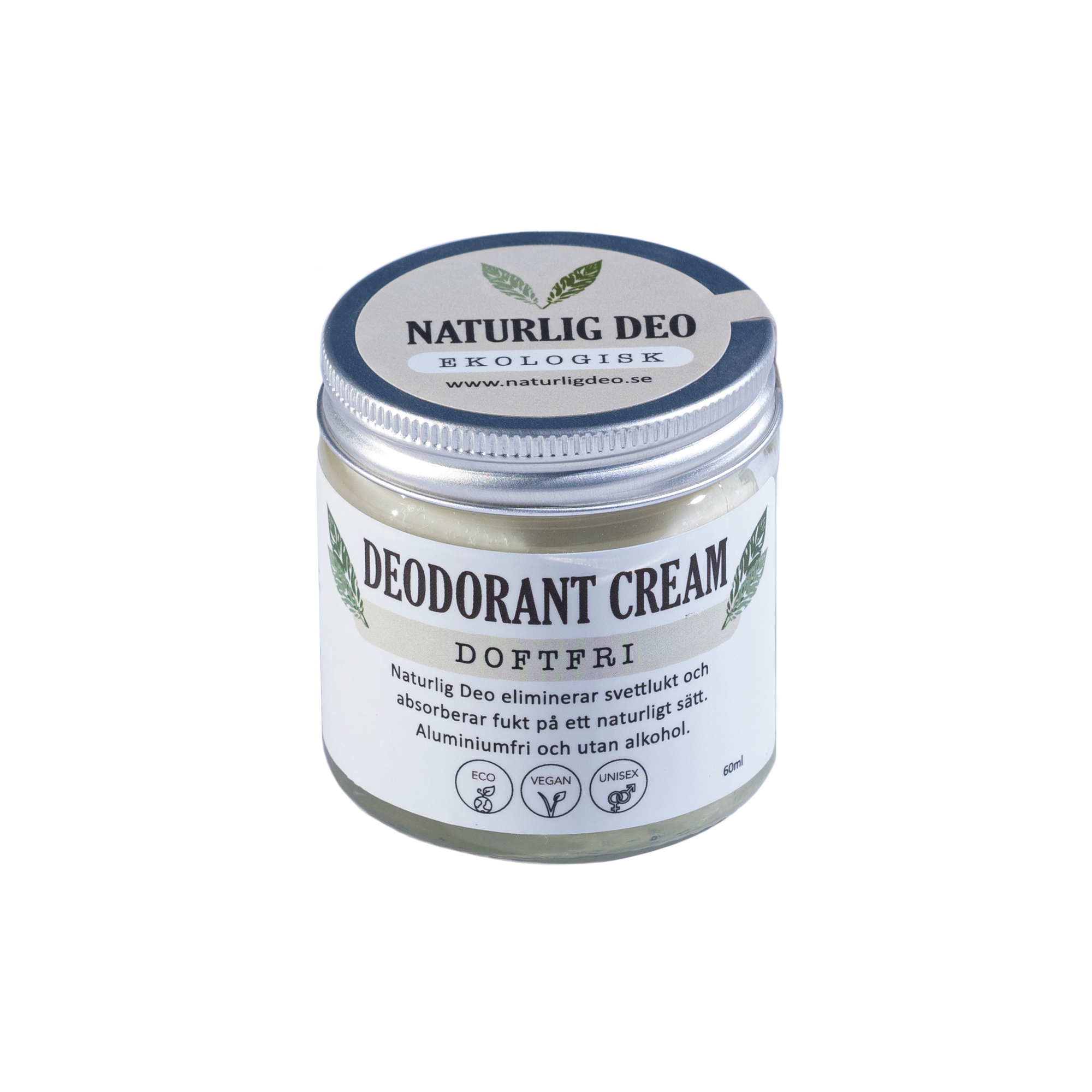 Naturlig Deo - ekologisk deodorant cream 60ml - doftfri