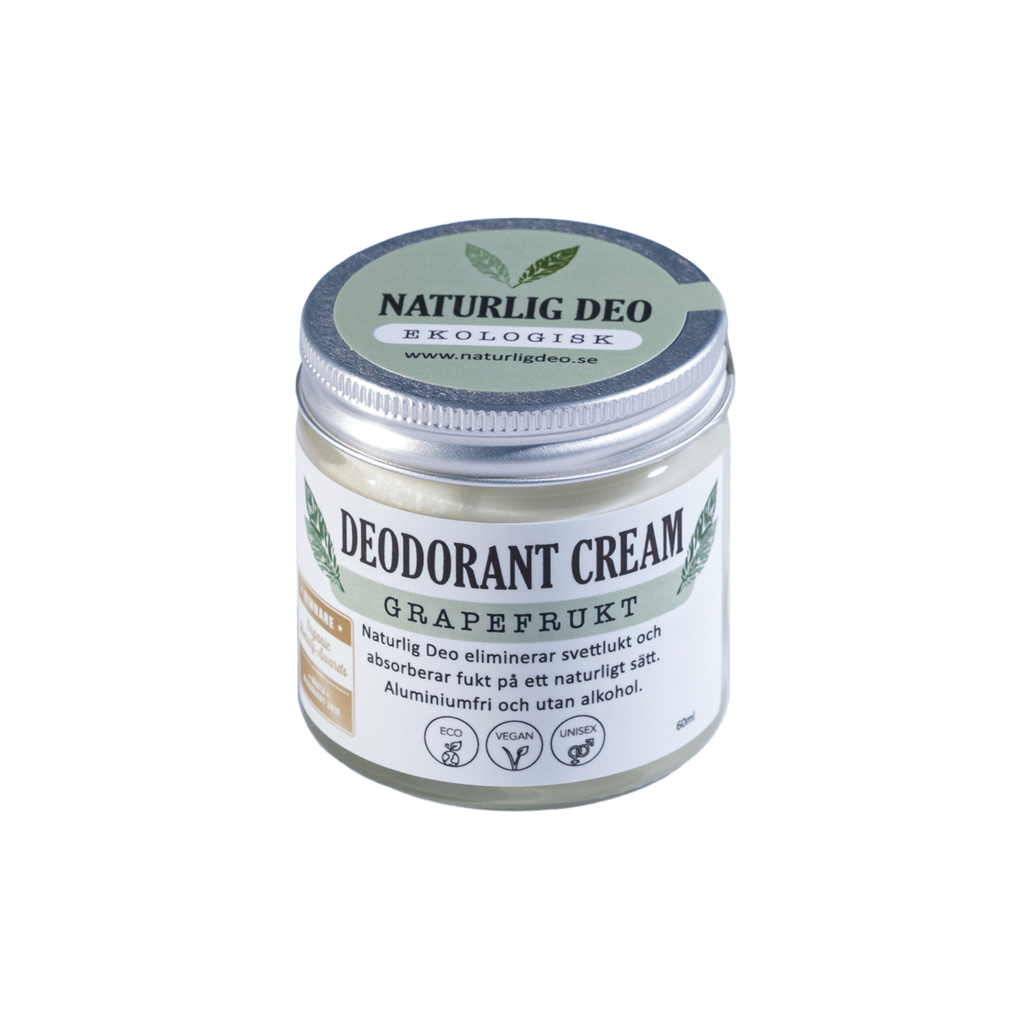 Naturlig Deo - ekologisk deodorant cream 60 ml - Grapefrukt