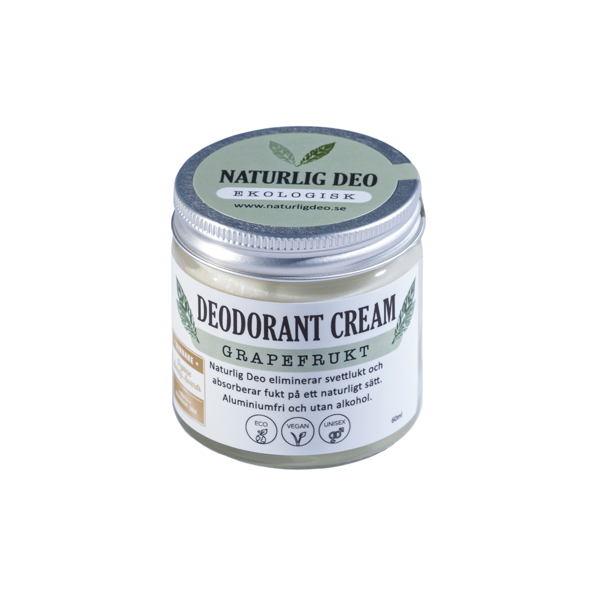 Naturlig Deo - ekologisk deodorant cream 60 ml - Grapefrukt