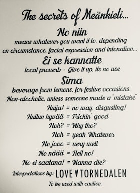 Poster ”Secrets of Meänkieli”