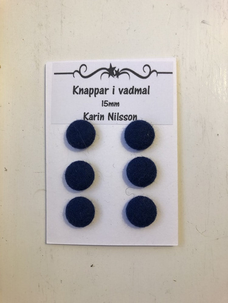 1 st Knapp klädd med vadmal 15mm olika färger