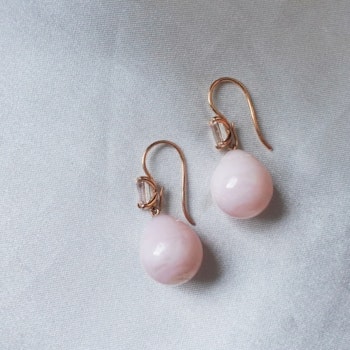 "Venus" earrings with morganites & pink opals