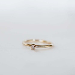 "Cordelia" ring with diamond (choose cognac, white or champage diamond)