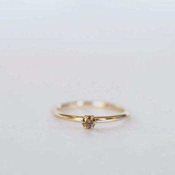 "Cordelia" ring with diamond (choose cognac, white or champage diamond)