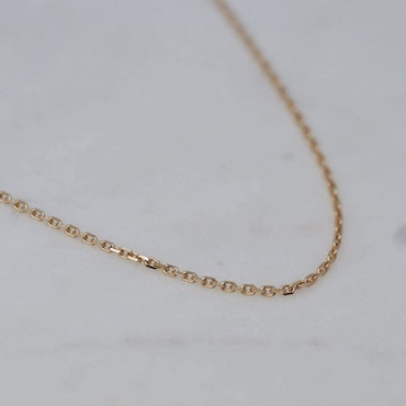 Gold chain 1.5mm faceted 45-50cm