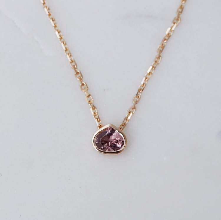 "Tourmaline drop" necklace in gold