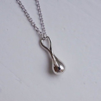 "Mini drop" pendant in white gold