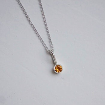 "Twinkle" pendant in silver with a yellow citrine