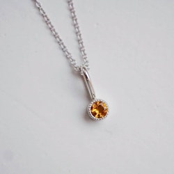 "Twinkle" pendant in silver with a yellow citrine