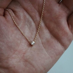 "Swedish Ice" necklace in gold with a Swedish rock crystal from Dalarna