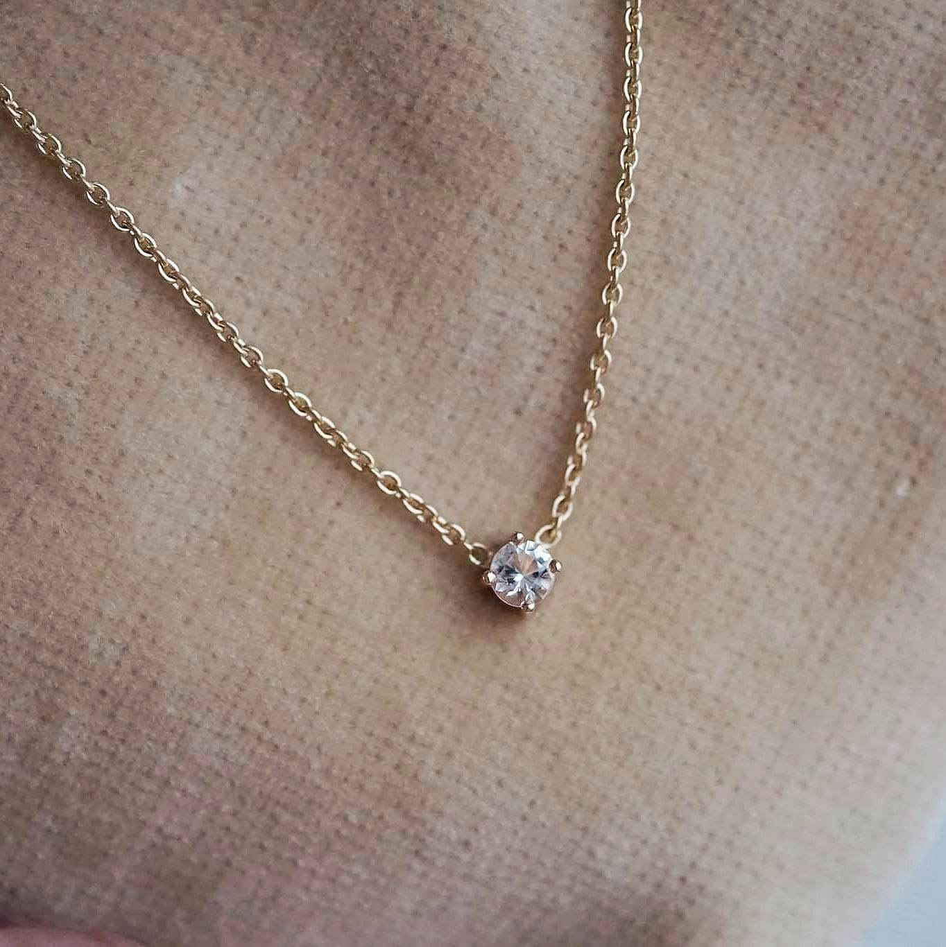 "Swedish Ice" necklace in gold with a Swedish rock crystal from Dalarna