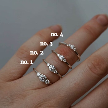 "Bianca" ring no. 2 with W/SI diamonds