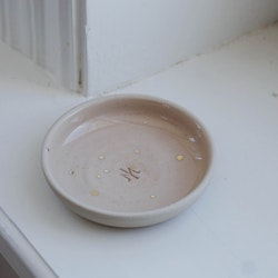 Jewelry tray light pink with gold dots