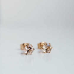 "Cordelia" Earrings in gold with champagne morganites