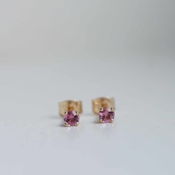 "Stellar" earstuds in gold with pink tourmalines