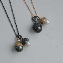 "Pearl acorn" pendants