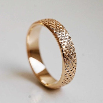"Baingyl" 5mm handgraverad guldring