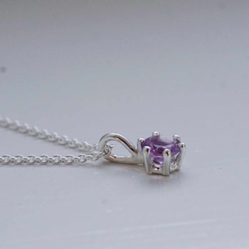 "Ransäter" halsband i silver med en svensk ametist