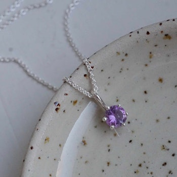 "Ransäter" halsband i silver med en svensk ametist