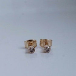 "Twinkle" earrings in gold with champagne diamonds