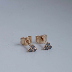 "Altair" earrings in gold with grey diamonds