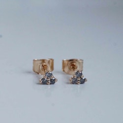 "Altair" earrings in gold with grey diamonds