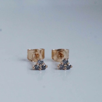 "Altair" örhängen i guld med grå diamanter