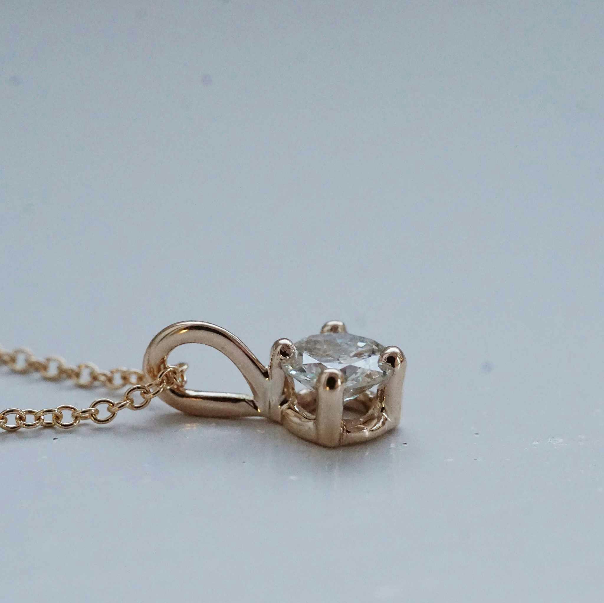 "Sirius" pendant in gold with an 0.36ct old european cut diamond