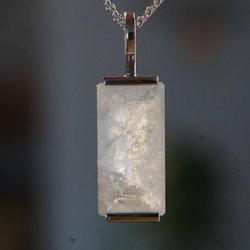 "Swedish Ice" pendant in silver with rock crystal from Riksgränsen