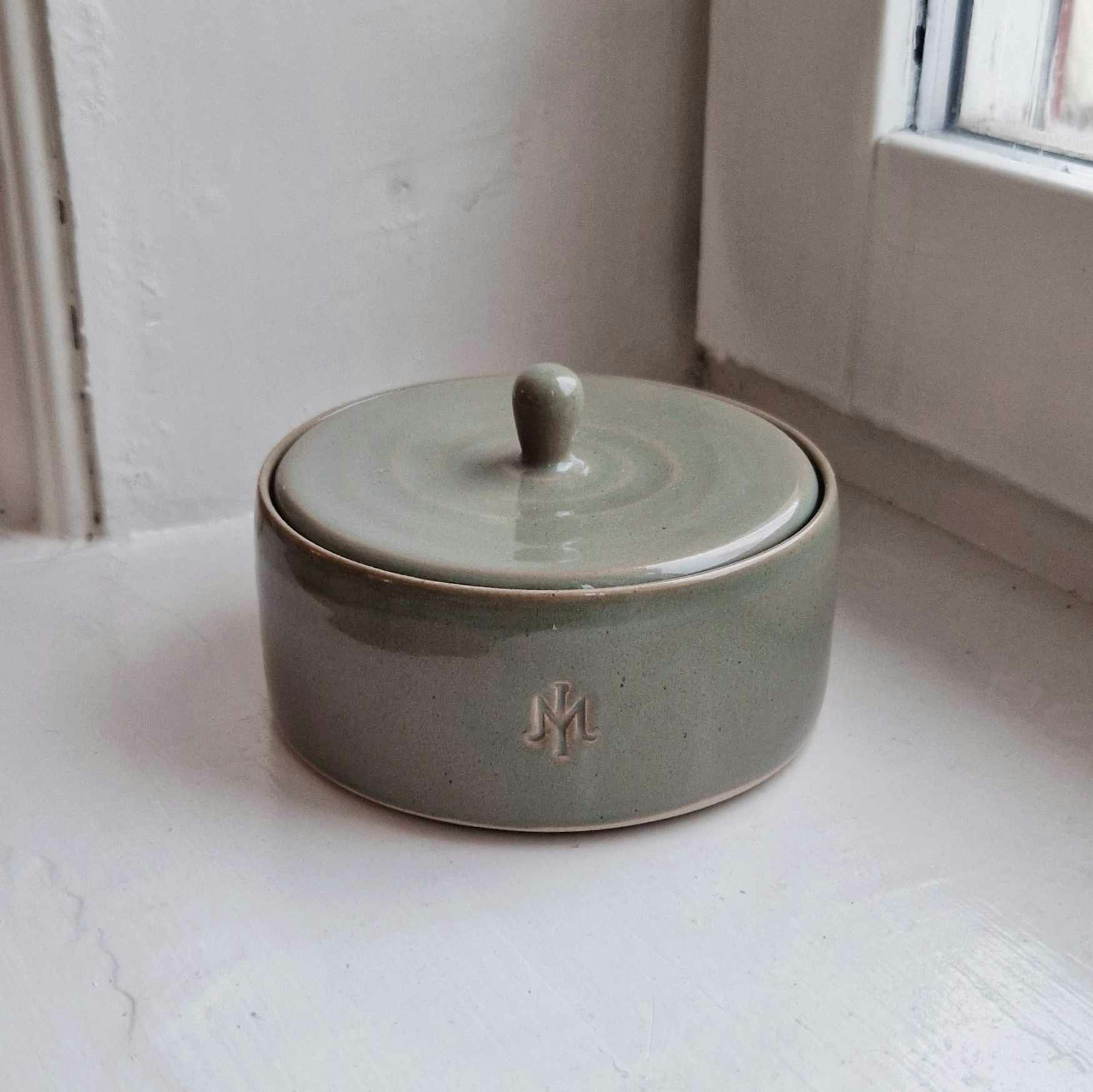 Ceramic jewelry box sage