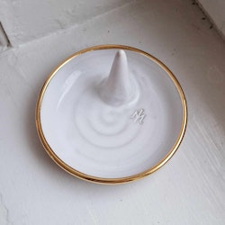 Combination tray white with gold edge
