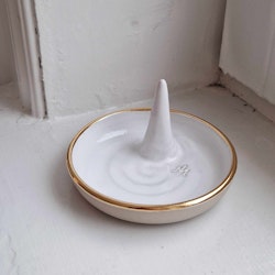 Combination tray white with gold edge