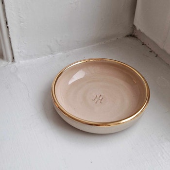 Jewelry tray light pink with gold edge