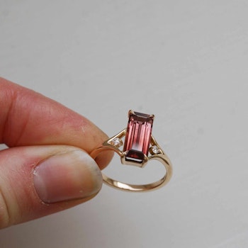 Cocktail "cherry blossom" guldring