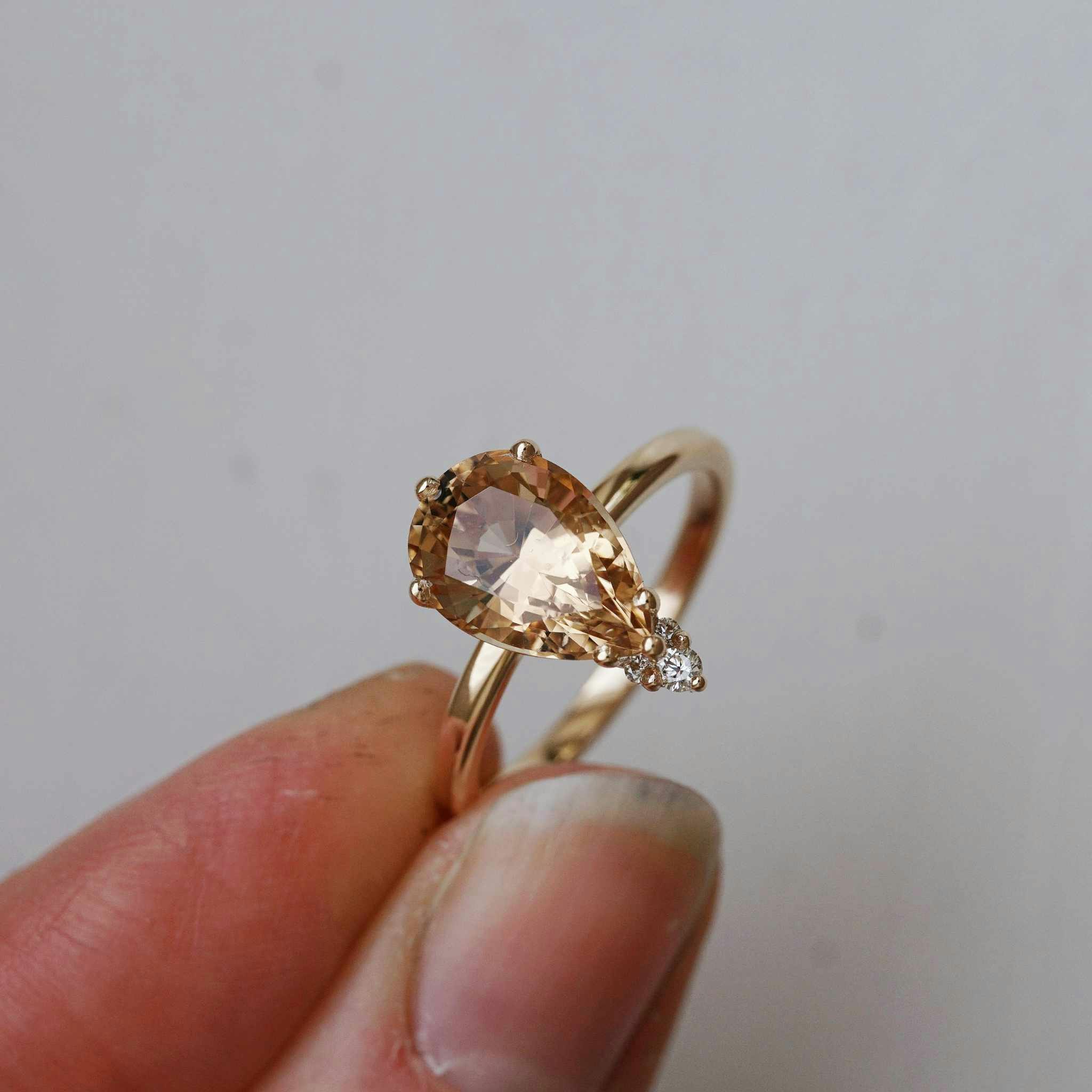 Cocktail "Champagne drop" guldring