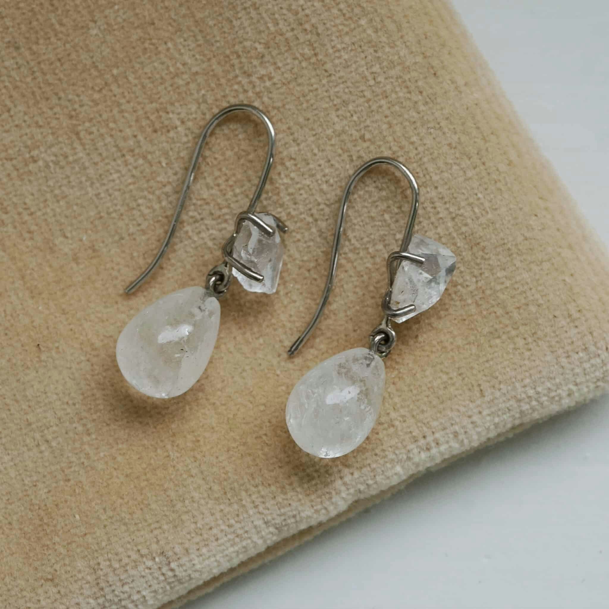"Swedish Ice" Earrings in white gold with Swedish rock crystals