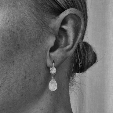"Swedish Ice" Earrings in white gold with Swedish rock crystals