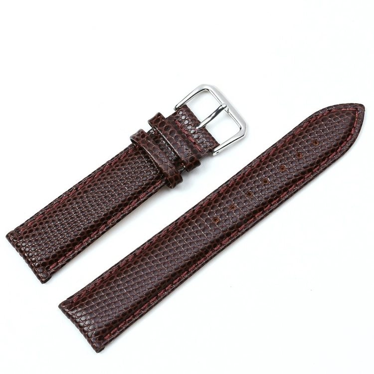 Brown Lizard watch strap from genuine leather 16mm 18mm 20mm 22mm