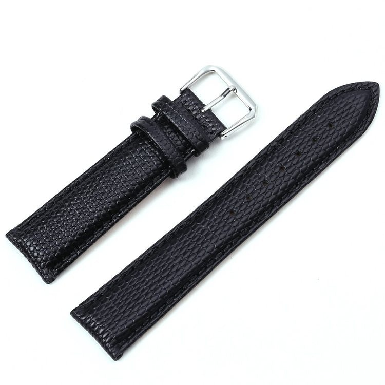 Black Lizard watch strap from genuine leather 16mm 18mm 20mm 22mm