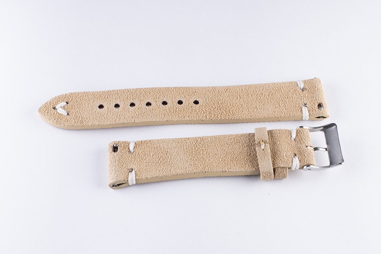 Khaki suede / genuine leather watch band 18mm 20mm 22mm 24mm