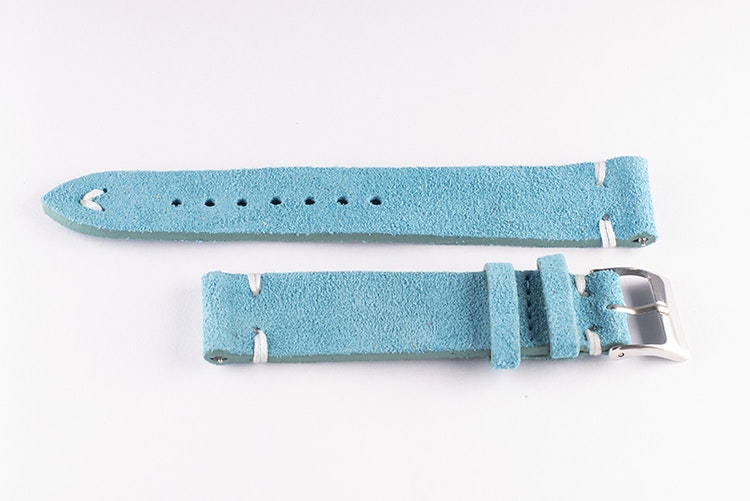 Turquoise suede / genuine leather watch band 18mm 20mm 22mm 24mm