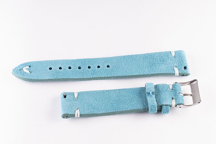 Turquoise suede / genuine leather watch band 18mm 20mm 22mm 24mm