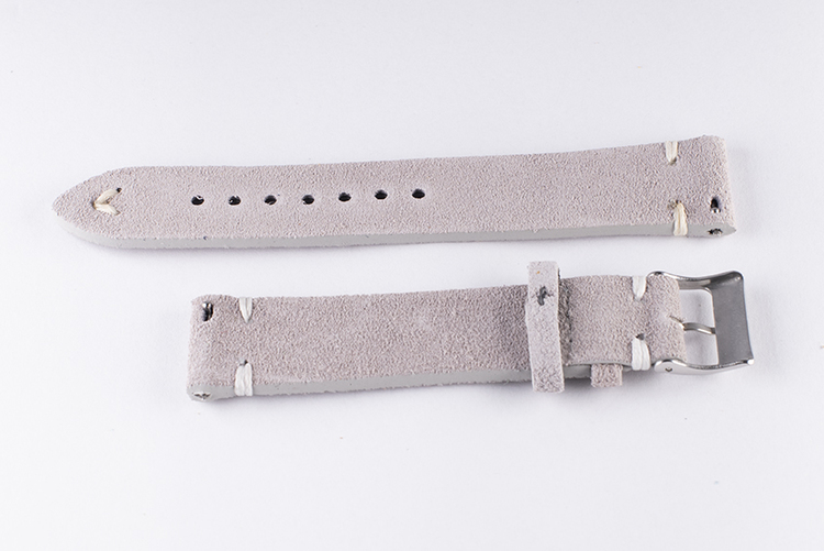 Grey suede / genuine leather watch band 18mm 20mm 22mm 24mm