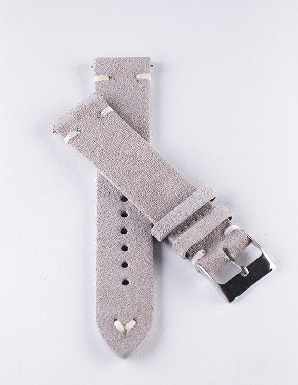 Klockarmband av grå mocka / läder