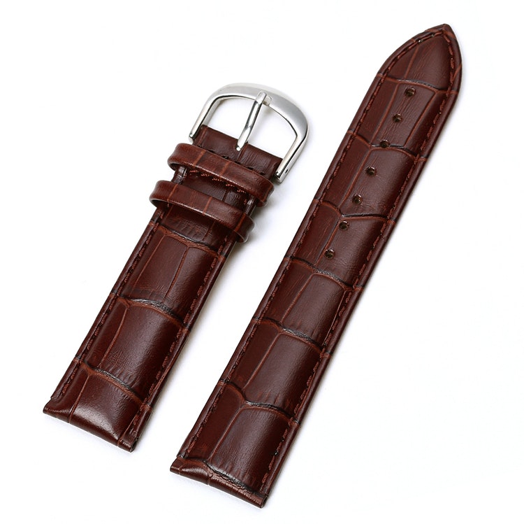 Dark brown Croco watch strap from genuine leather 16mm 18mm 20mm 22mm